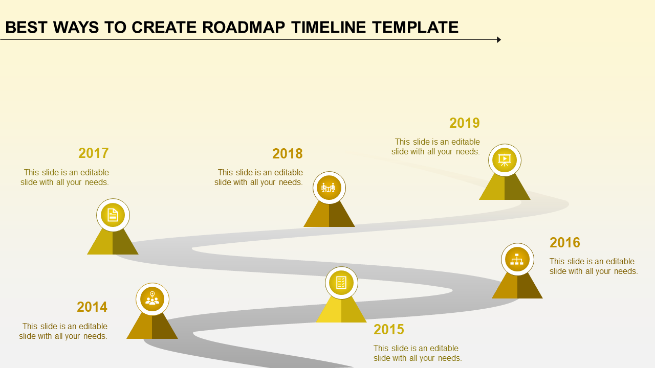 roadmap timeline template-yellow